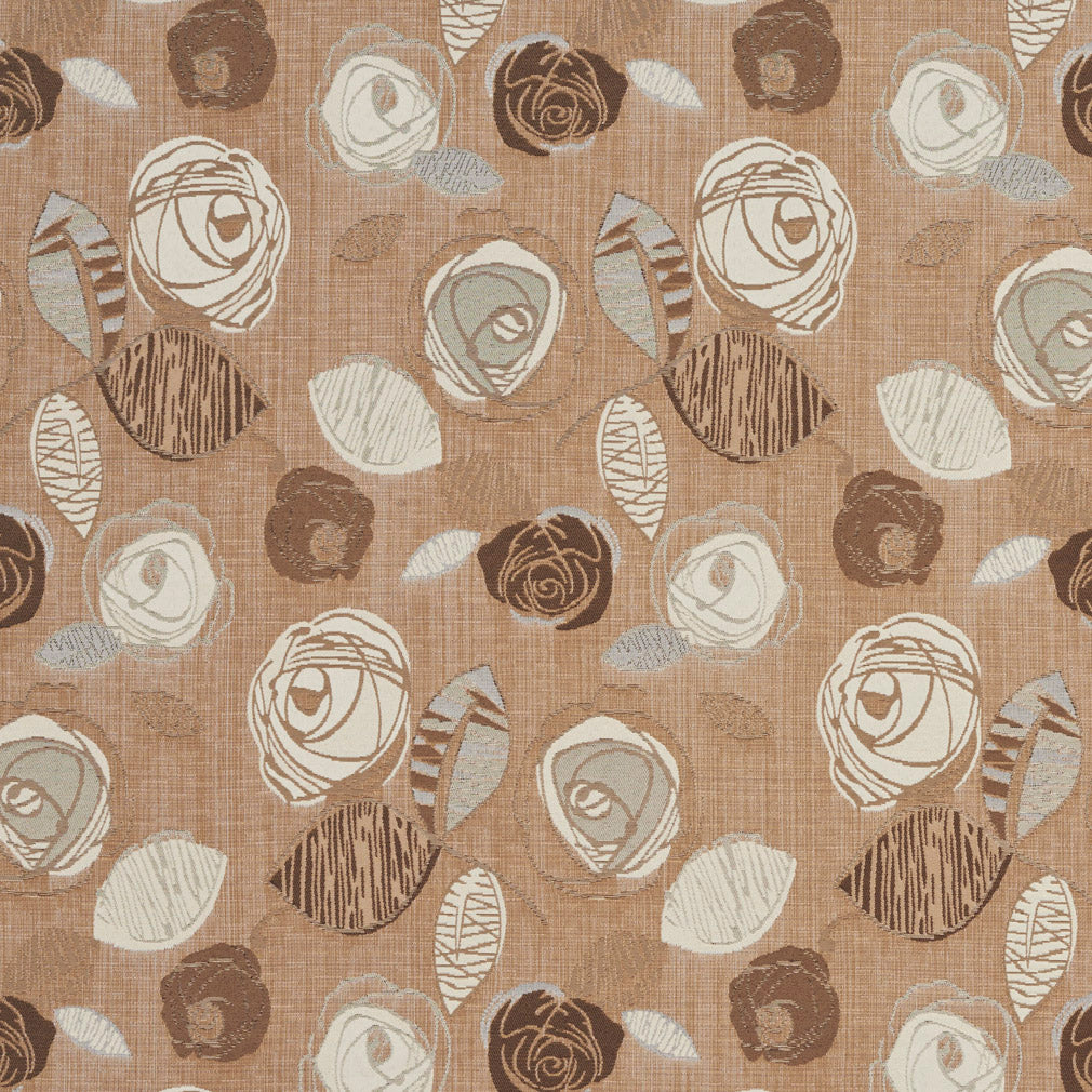 Charlotte Fabrics 1375 Latte Bloom Fabric | Atlanta Fabrics