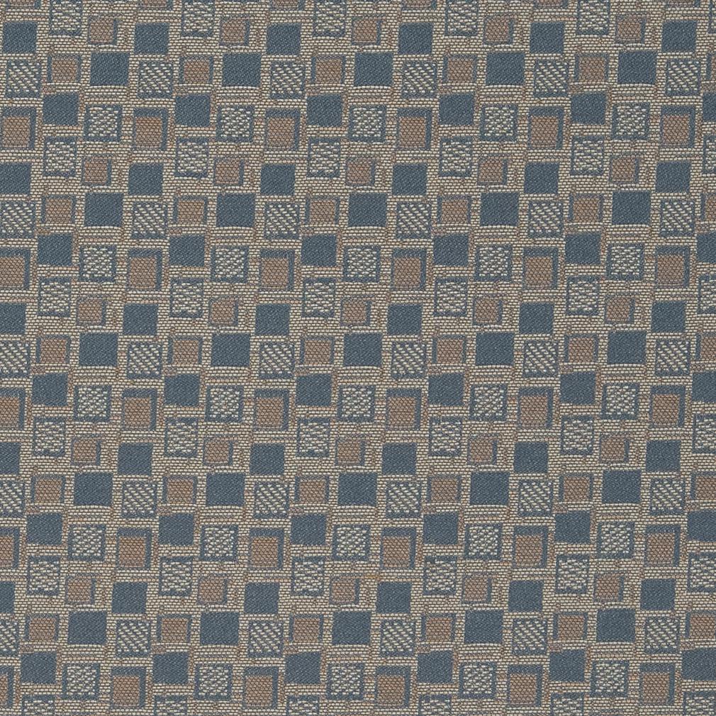 Charlotte Fabrics D927 Squares/Sapphire Fabric | Atlanta Fabrics