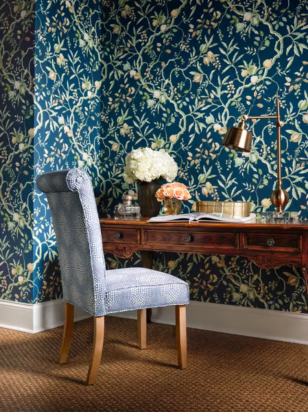 BASSETT MCNAB W7855 Ariel 1 Teal Wallpaper | Atlanta Fabrics