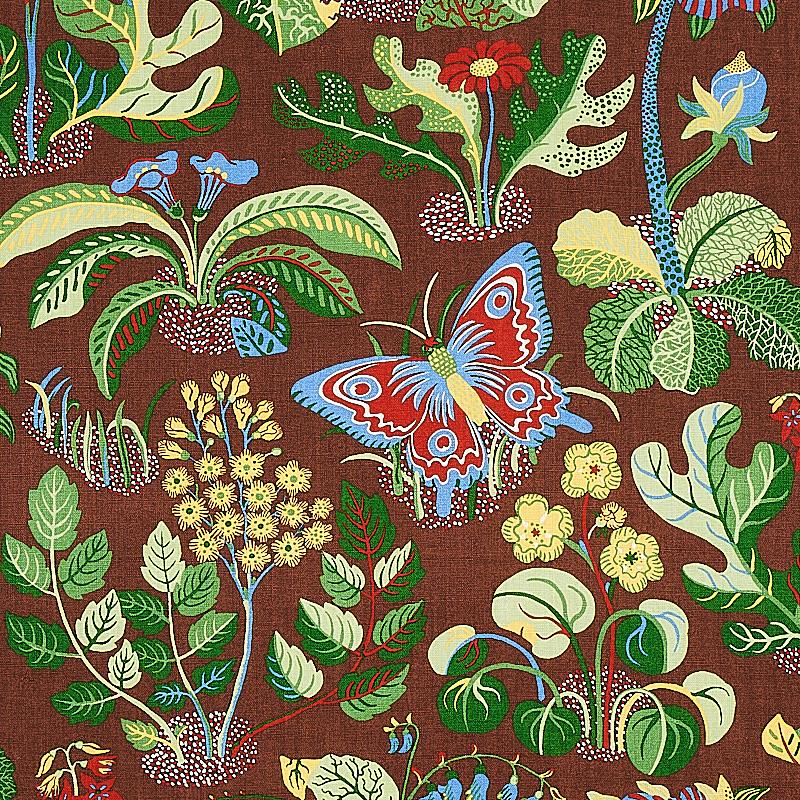 EXOTIC BUTTERFLY BROWN FABRIC