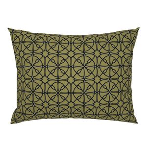Atlanta Fabrics Bridgework Olive Navy Fabric | Atlanta Fabrics