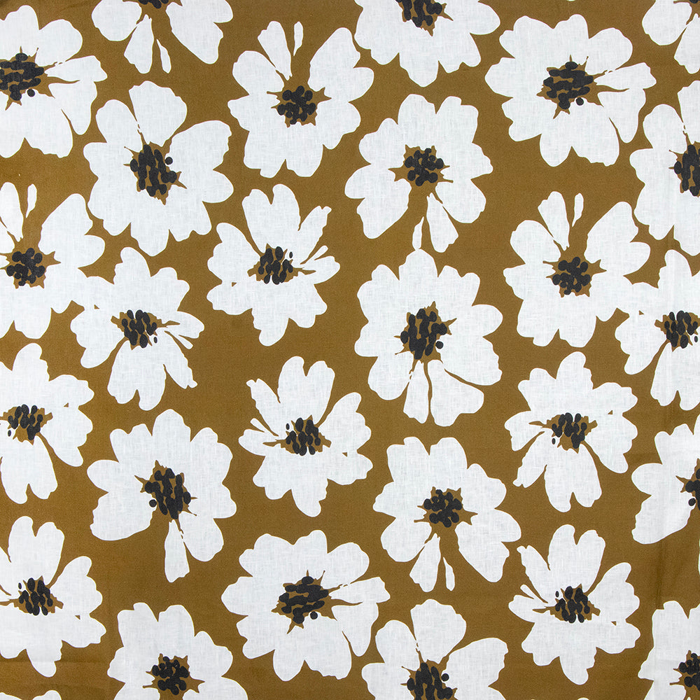 Carole Daisy Field Burnished Bronze Fabric | Atlanta Fabrics