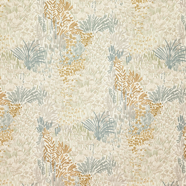 Carole Blooming Meadow Flaxen Fabric | Atlanta Fabrics