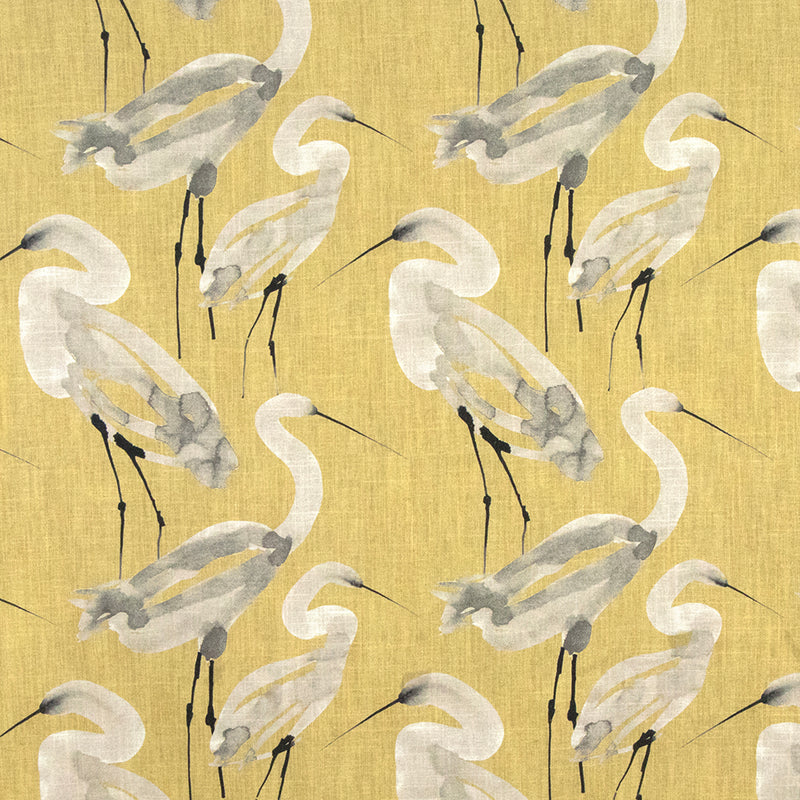 Carole Birds The Word Citron Fabric | Atlanta Fabrics