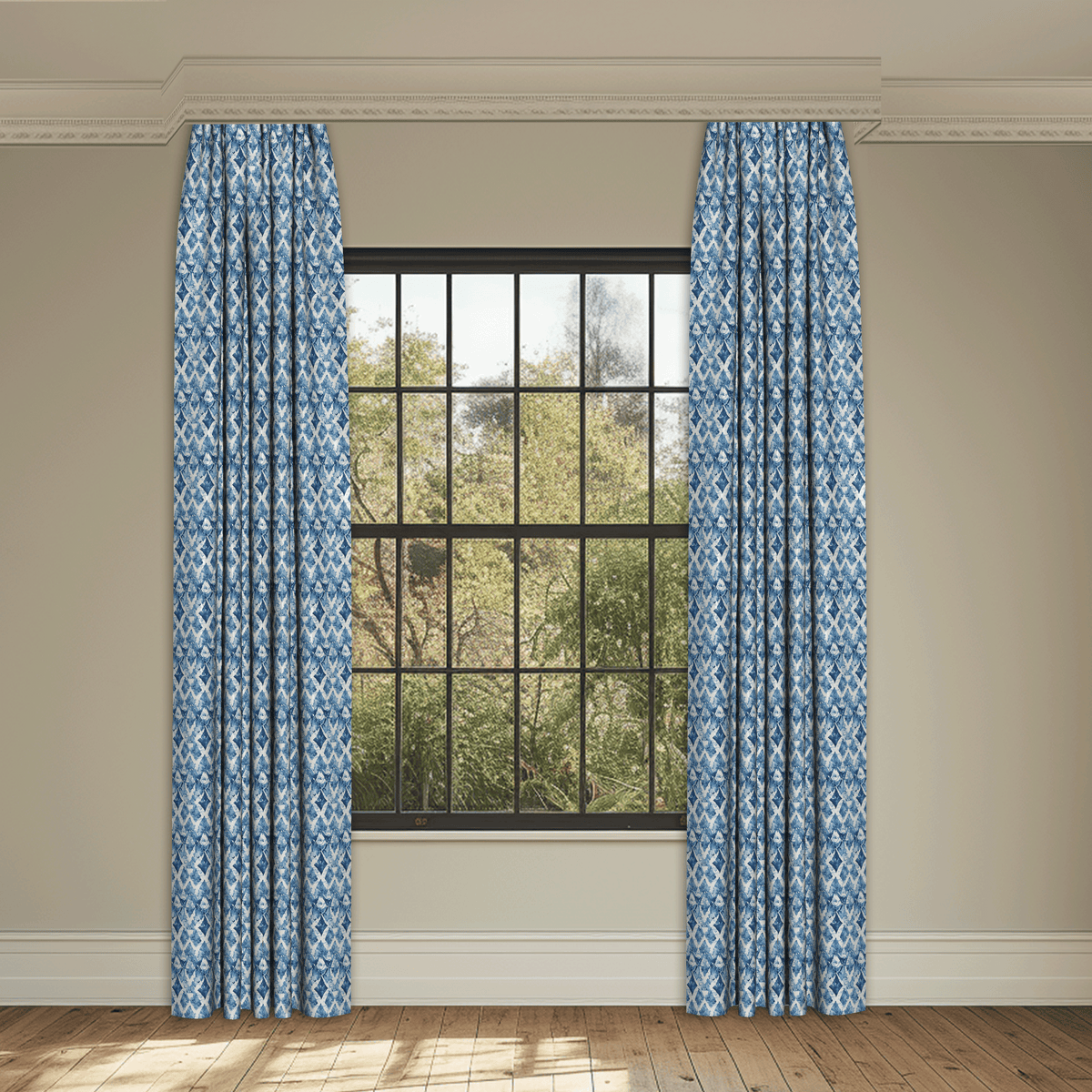 Island Causeway Blue Made to Measure Curtains
