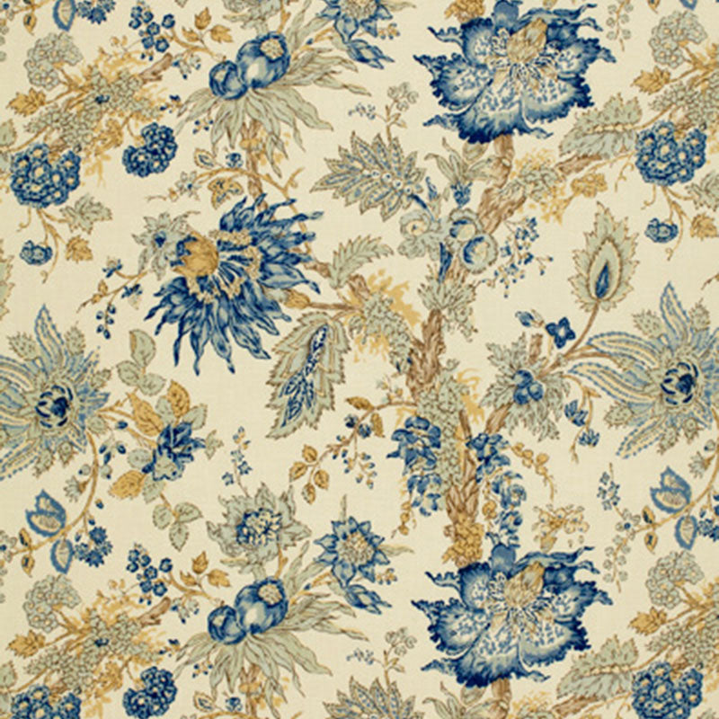 ELLIS FLORAL VINE  INDIGO  FABRIC