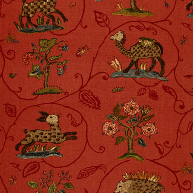 LA MENAGERIE  FLAME RED  FABRIC