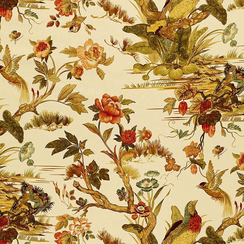 LE FAISAN CHINOISERIE  SPICE  FABRIC