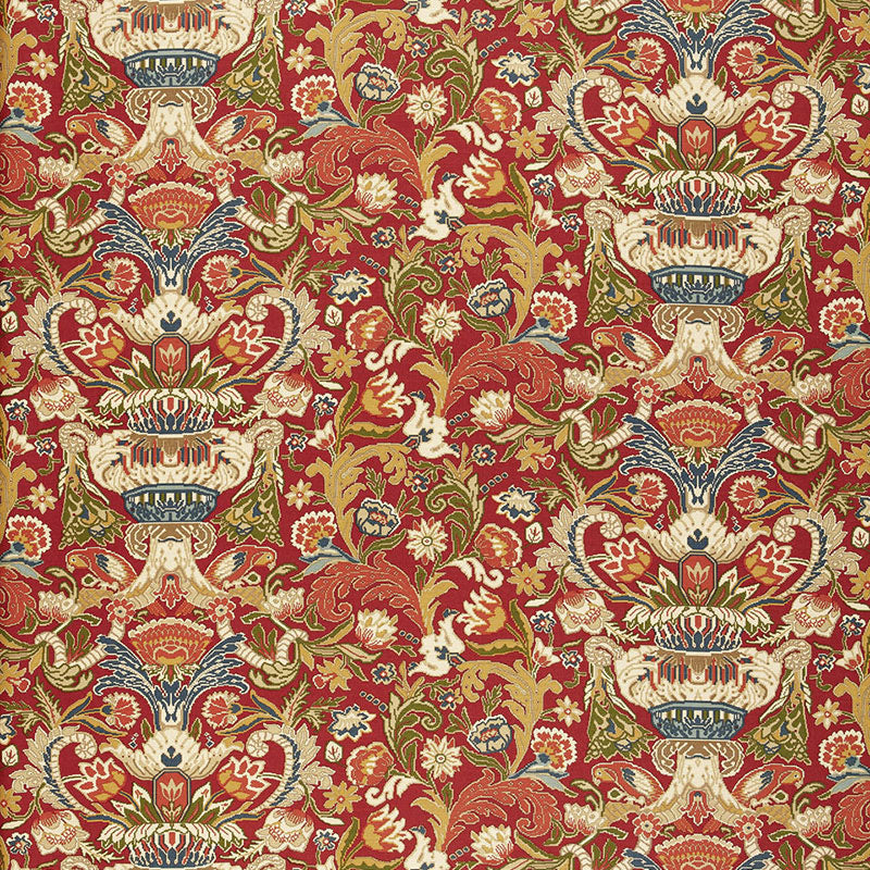 EGERTON TAPESTRY PRINT  SCARLET  FABRIC