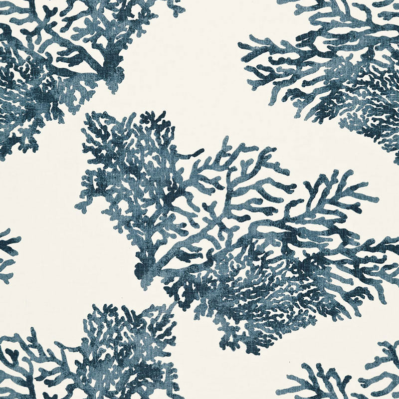 GREAT BARRIER REEF  INDIGO  FABRIC