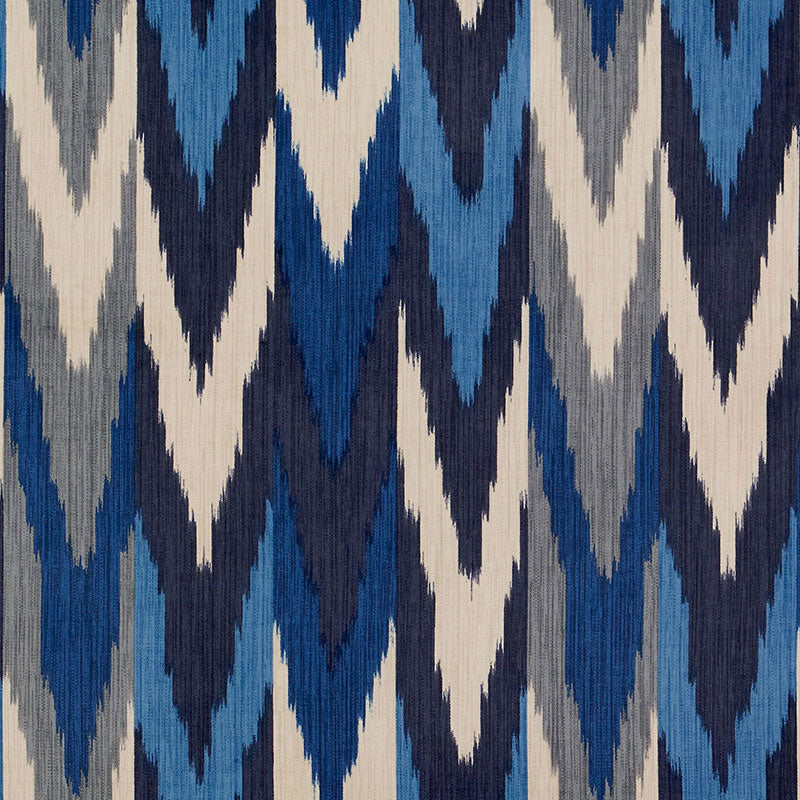 KASHGAR VELVET IKAT INDIGO & SLATE FABRIC