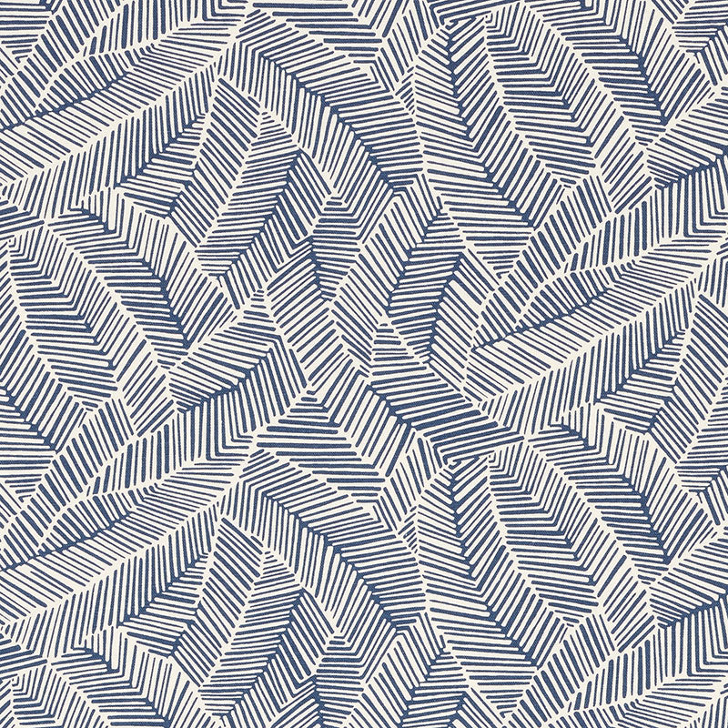 ABSTRACT LEAF NAVY FABRIC