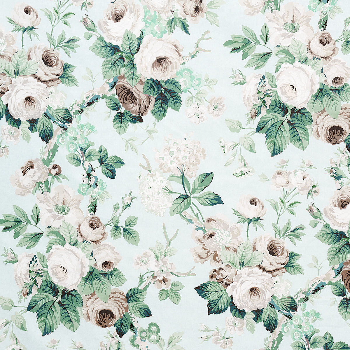 NANCY FLORAL SEAFOAM FABRIC