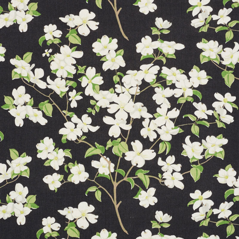 BLOOMING BRANCH BLACK FABRIC