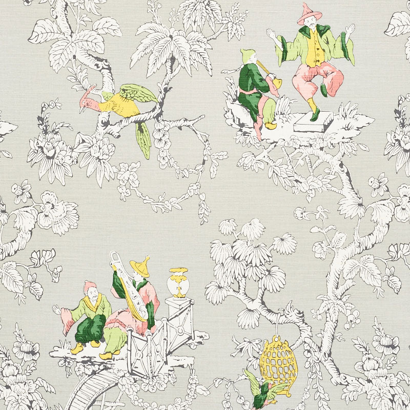 CHINOISERIE MODERNE SOFT GREY FABRIC
