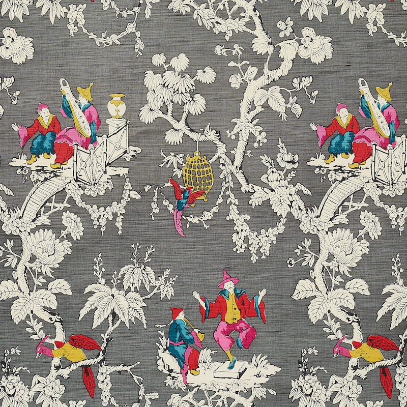 CHINOISERIE MODERNE GRAPHITE FABRIC
