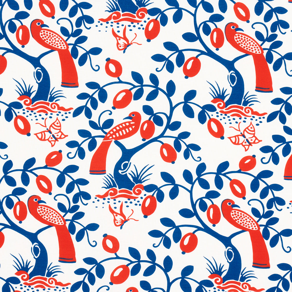 OLIVE TREE BLUE & RED FABRIC
