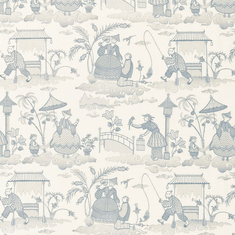 Bassano Embroidered Toile  DELFT