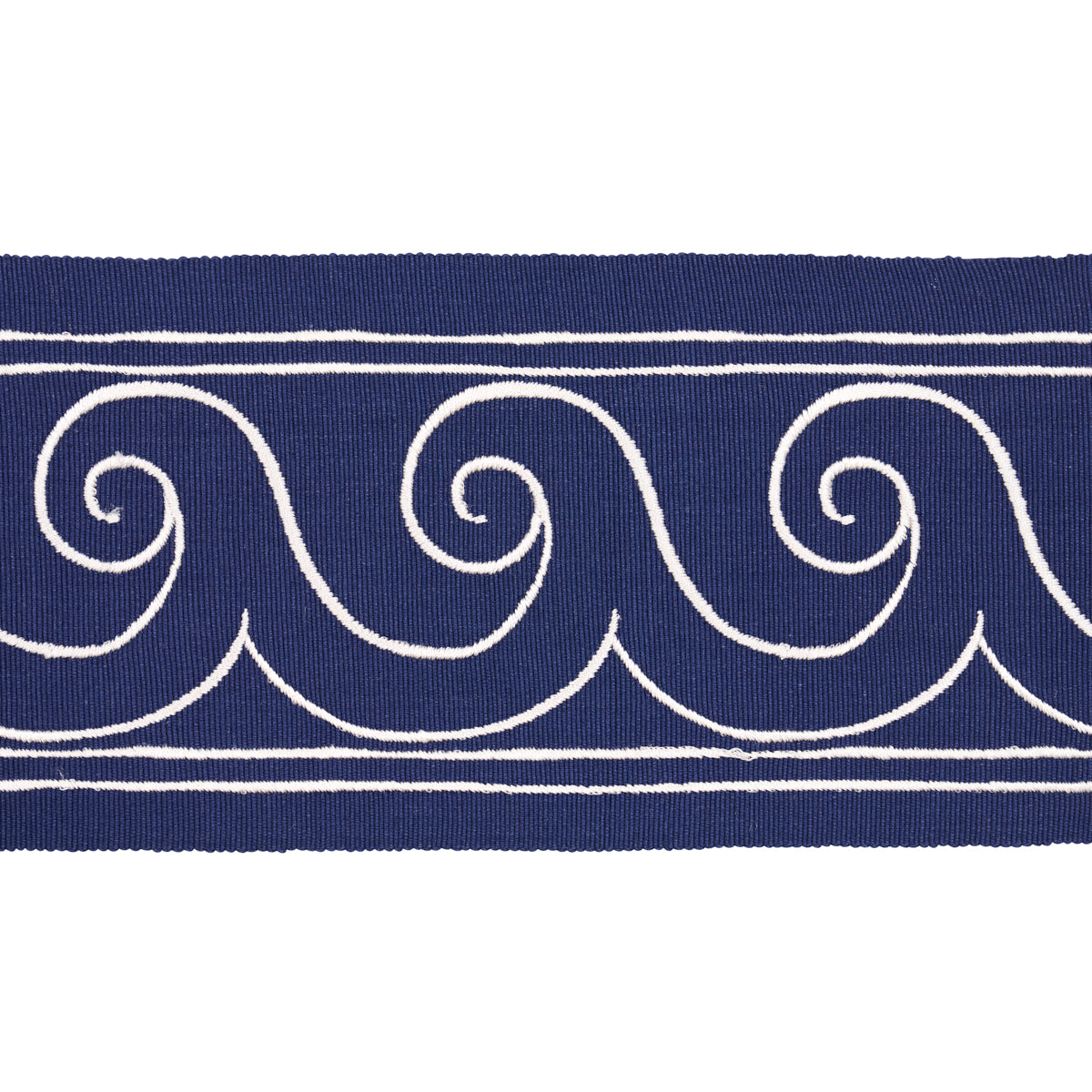 GREEK WAVES TRIM WHITE ON NAVY