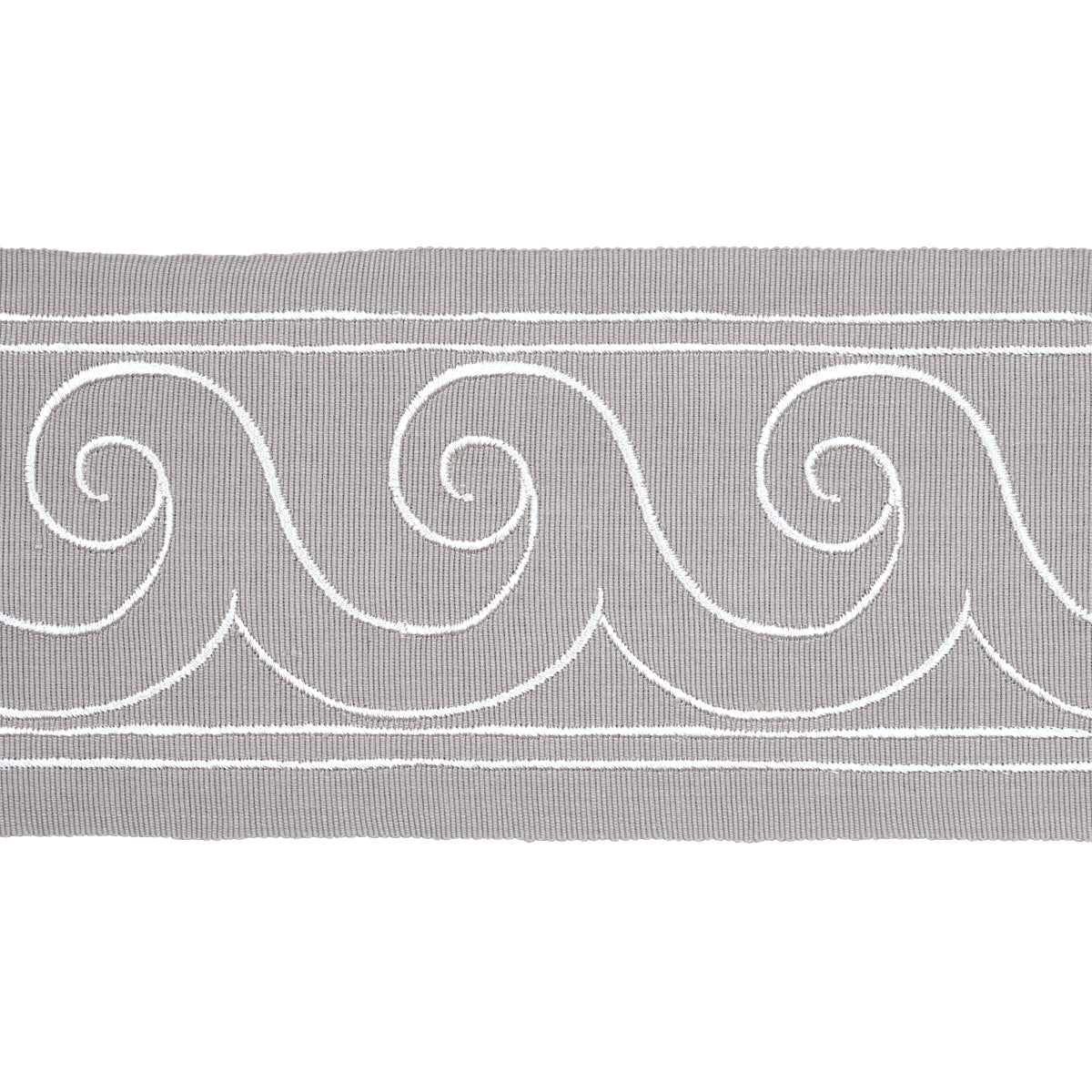 GREEK WAVES TRIM WHITE ON GREY