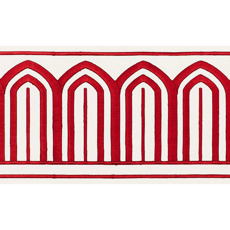 ARCHES EMBROIDERED TAPE WIDE RED