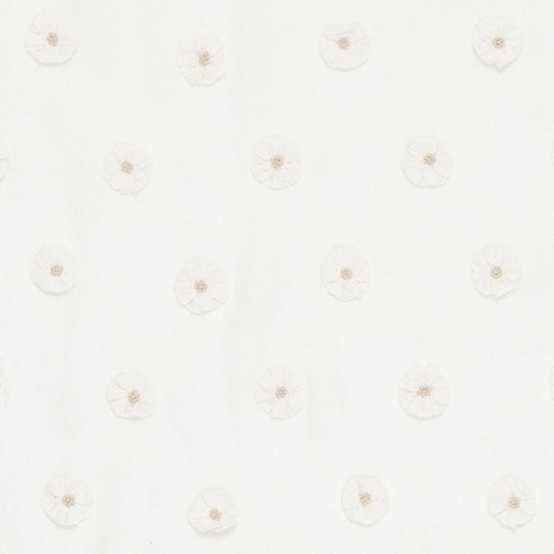 BUTTON FLOWER SHEER IVORY