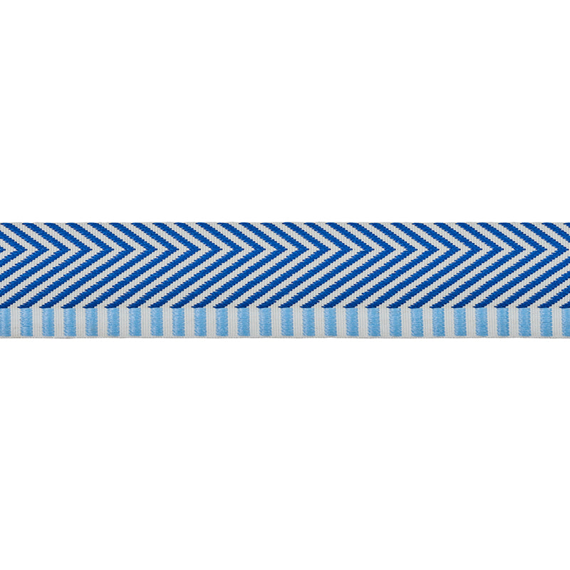 Schumacher CHEVRON TWILL TAPE BLUE Trim | Atlanta Fabrics