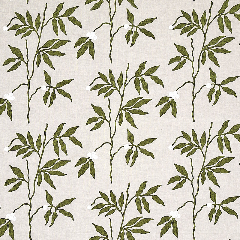 LILLA EMBROIDERY OLIVE ON NEUTRAL