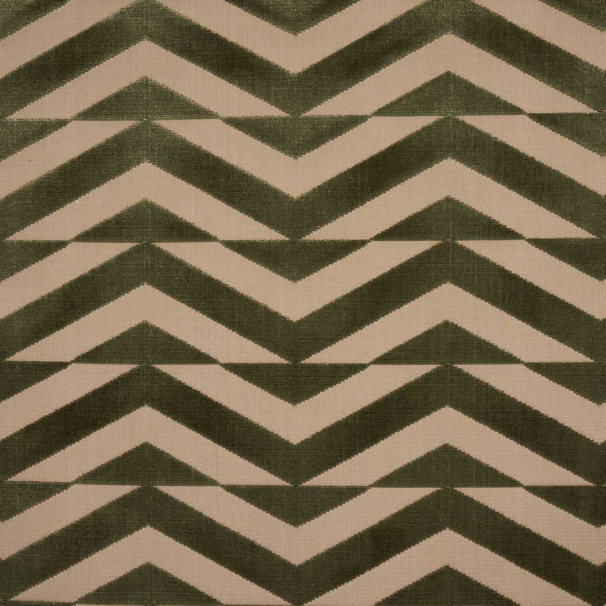 BROKEN CHEVRON CUT VELVET OLIVE ON KHAKI