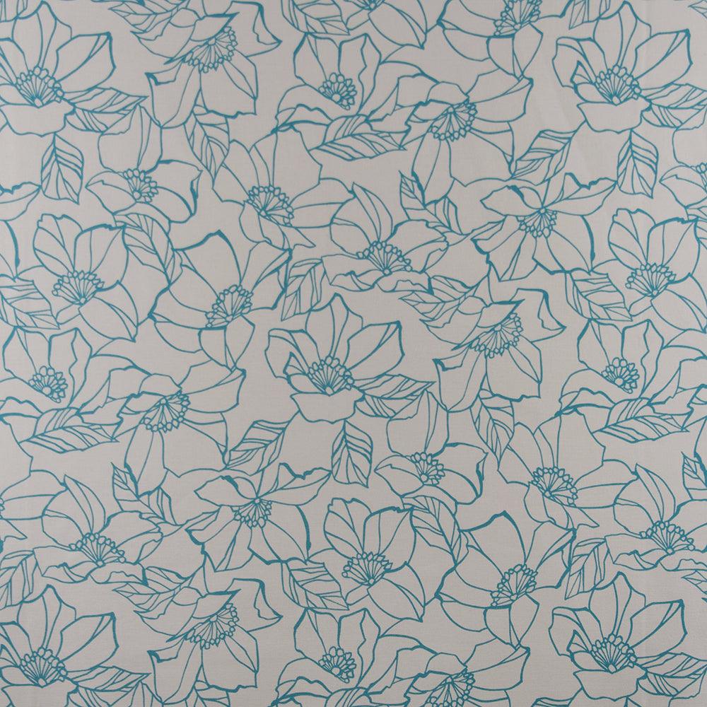 Flower Stencil Aqua - Atlanta Fabrics