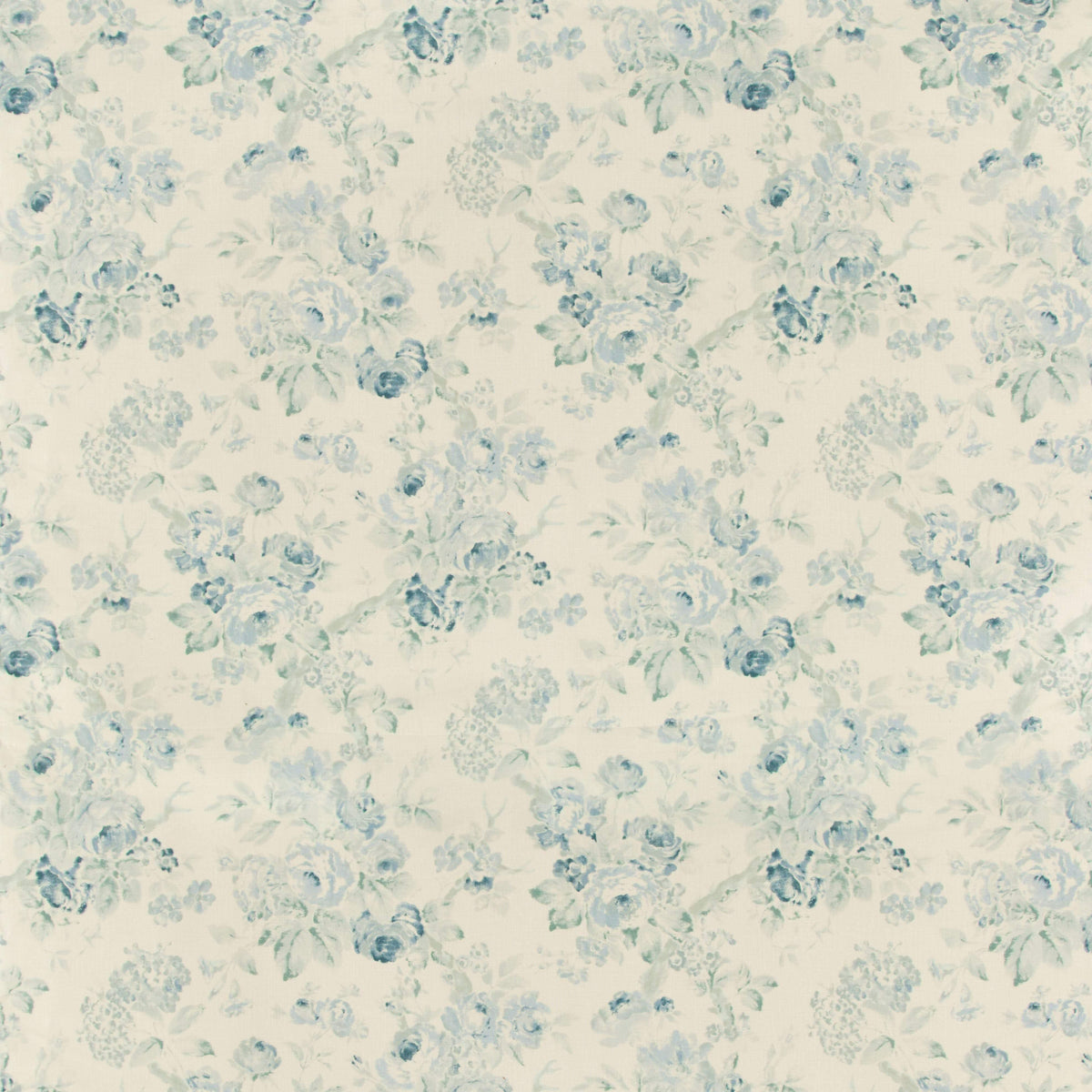 Garden Roses - Aqua/Blue - Atlanta Fabrics