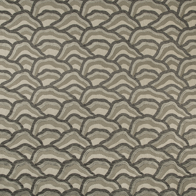 LES RIZIERES EMB - SILVER/CHARCOAL - Atlanta Fabrics