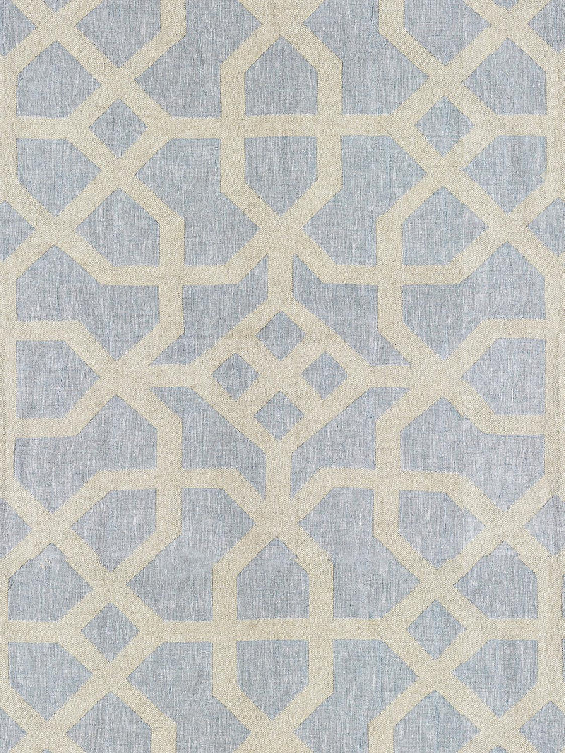 LINEN LATTICE BLUESTONE & FOG - Atlanta Fabrics