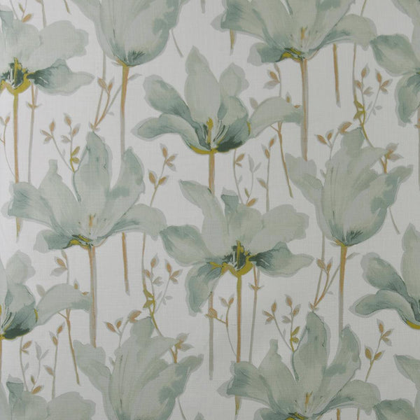 Carole Lotus Blooms Mist Fabric | Atlanta Fabrics