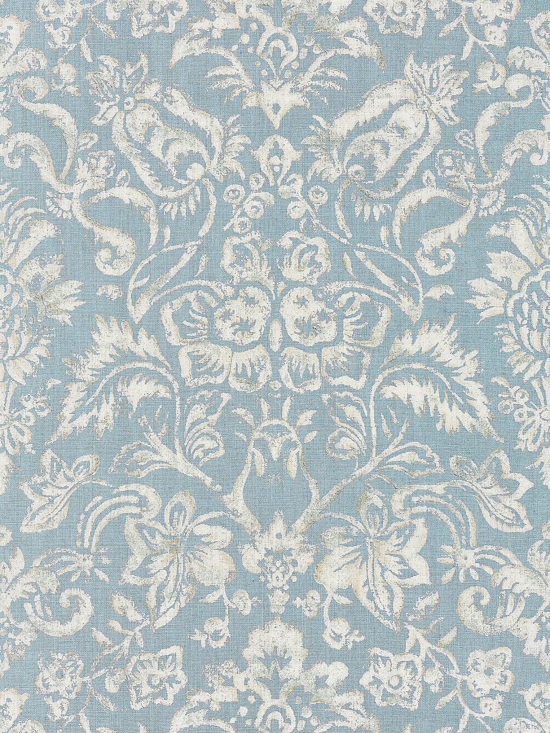 MANSFIELD DAMASK PRINT BLUESTONE & SILVER - Atlanta Fabrics
