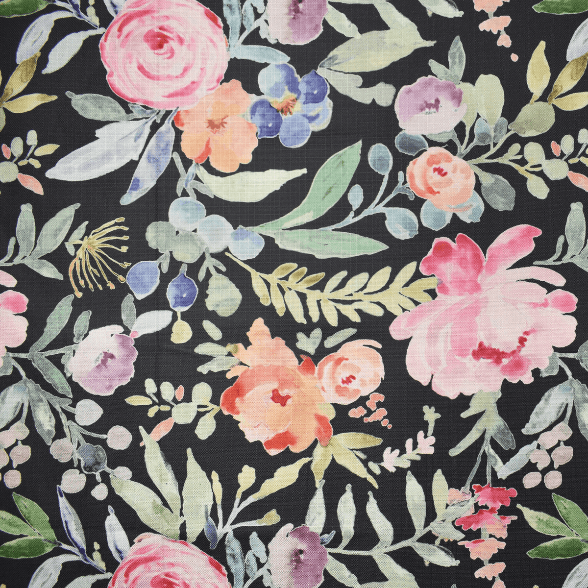 May Flowers F2365 Black - Atlanta Fabrics