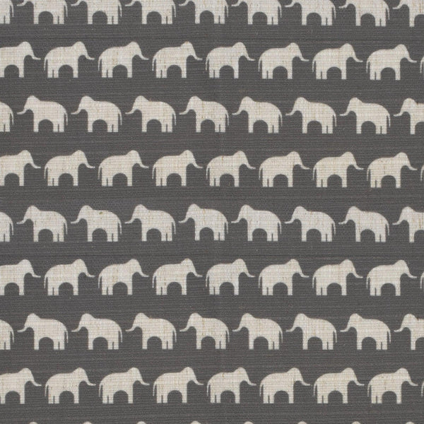 Anna Elisabeth Pachyderm Parade S4118 Pewter Fabric | Atlanta Fabrics