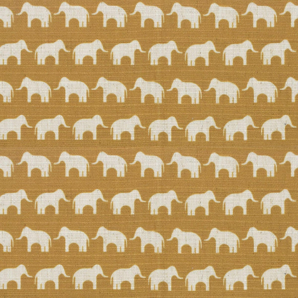 Anna Elisabeth Pachyderm Parade S4153 Gold Fabric | Atlanta Fabrics