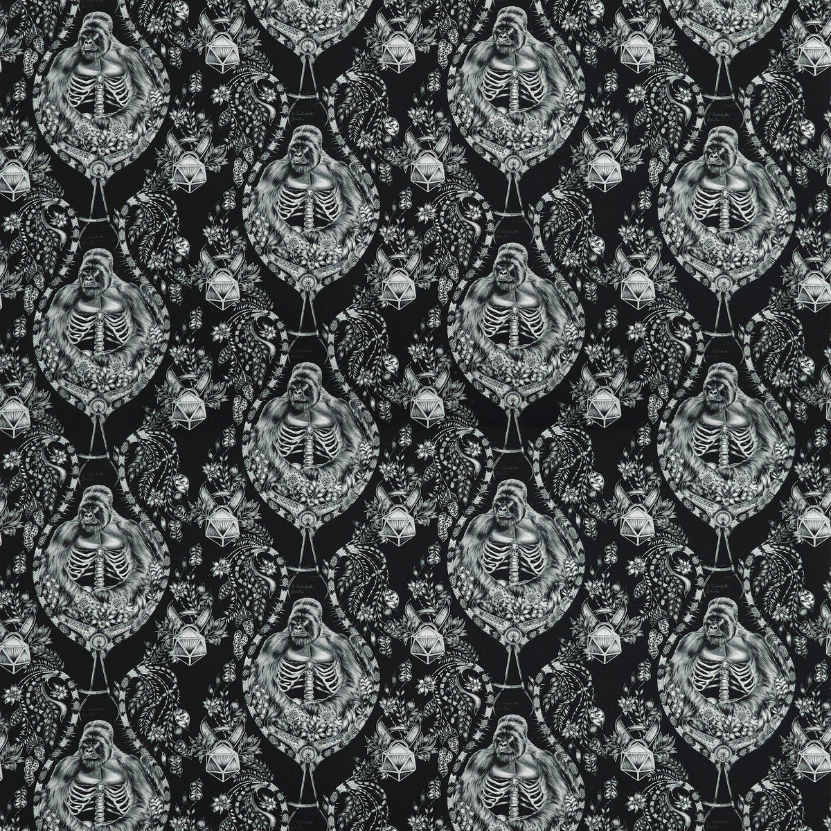 SILVERBACK SATIN - BLACK - Atlanta Fabrics