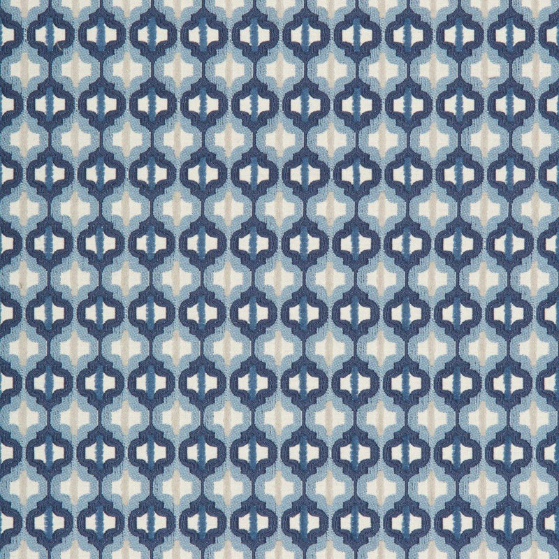Turned Out Tile - Marine - Atlanta Fabrics